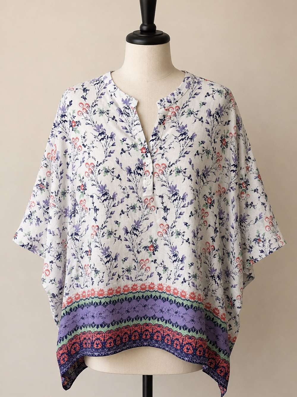 Kate & Mallory Pullover Floral Print Blouse 1X